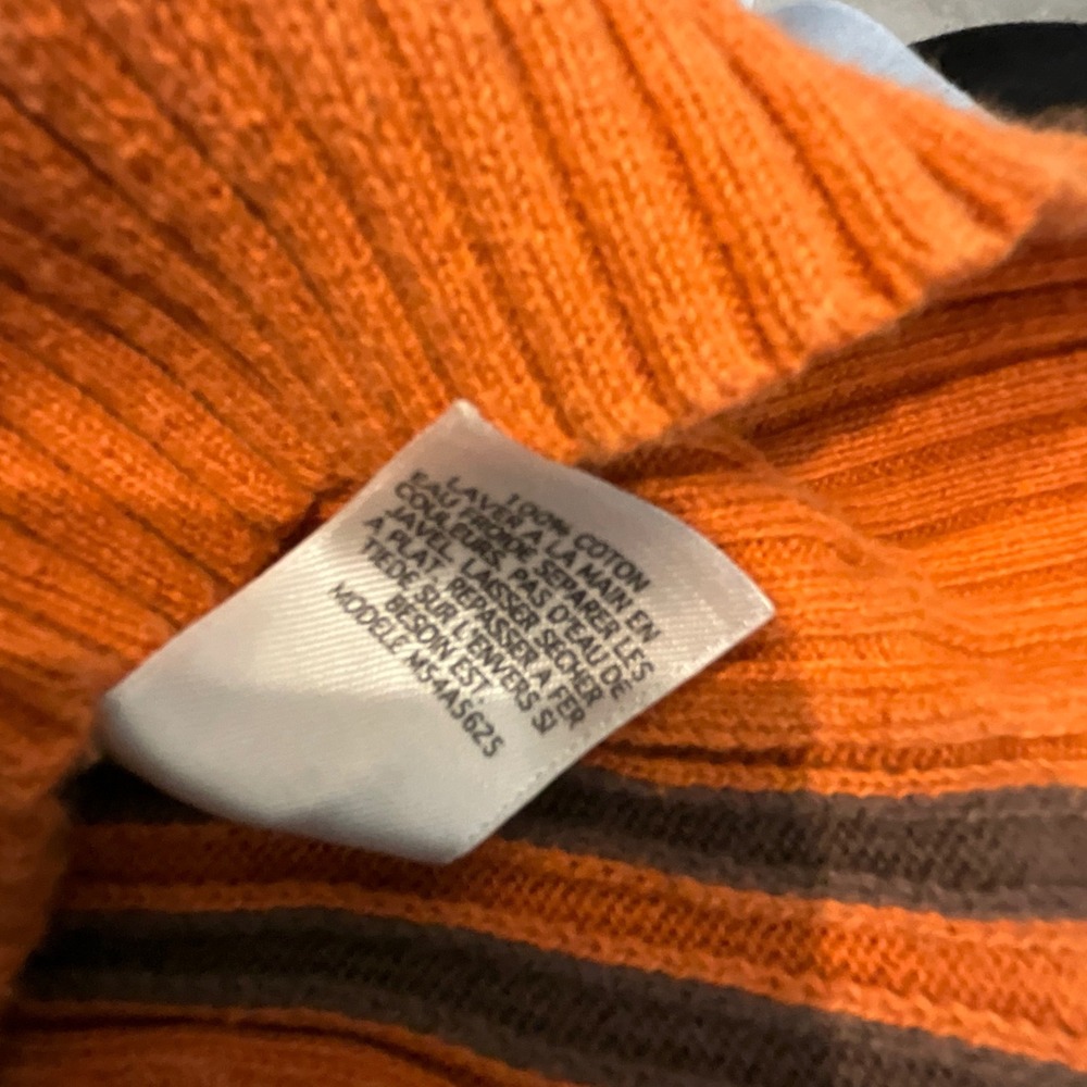 Guess Jeans Orange‎ Ribbed Half Zip Mock Neck Sweater Men's XL/TG - Picture 10 of 10